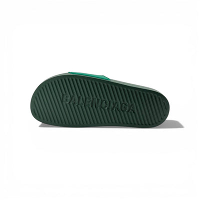 🟢 Balenciaga Slides – Green Logo Edition 🤍✨
