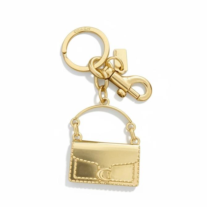 ✨ Coach Gold Bag Charm – Mini Handbag Keychain Edition
