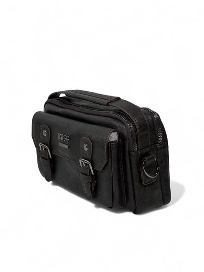 🤎 BOSS Dark Brown Executive Crossbody Pouch – Premium Leather Look