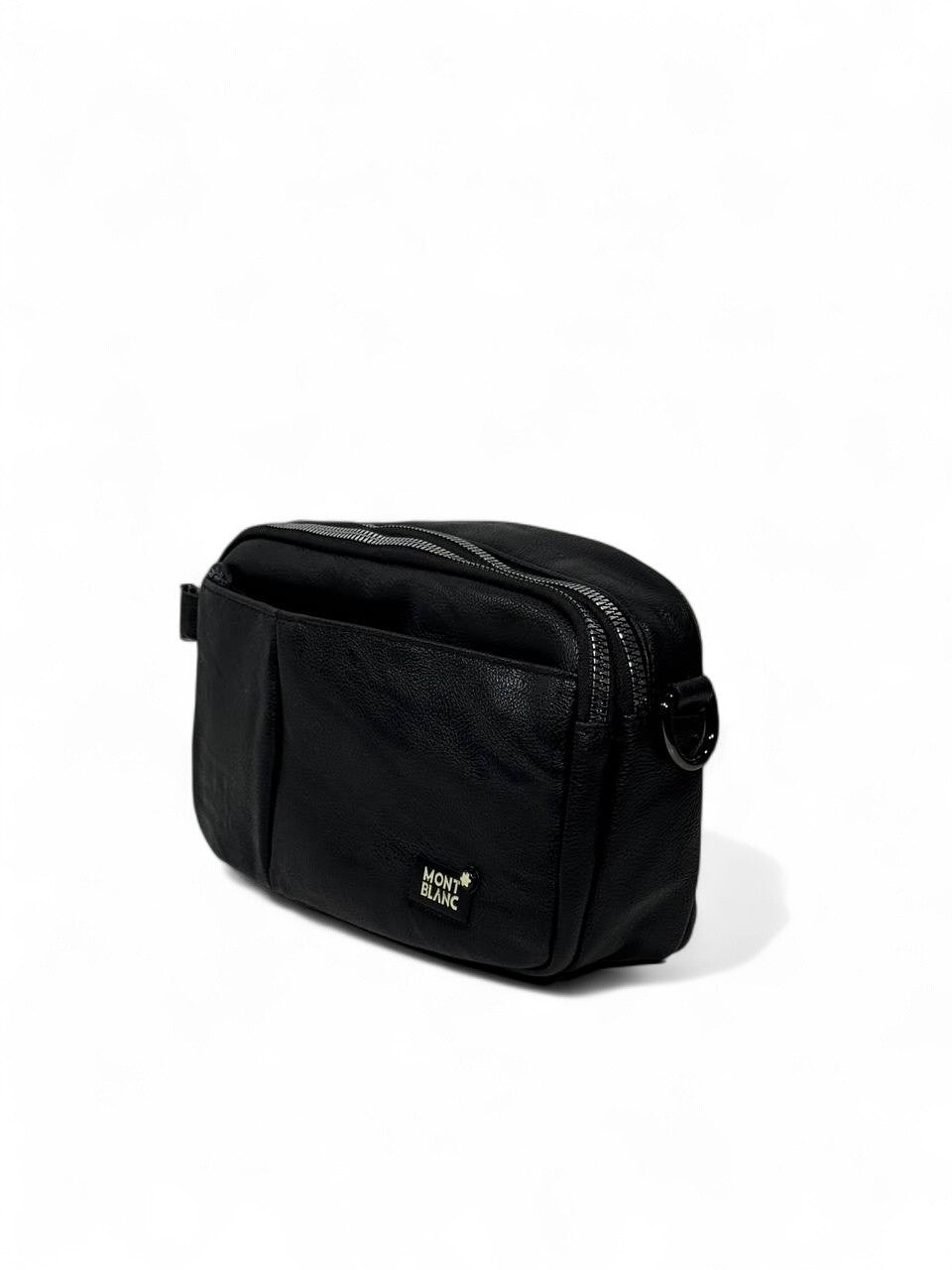 🖤 Montblanc Black Luxury Crossbody Pouch – Premium Leather Look