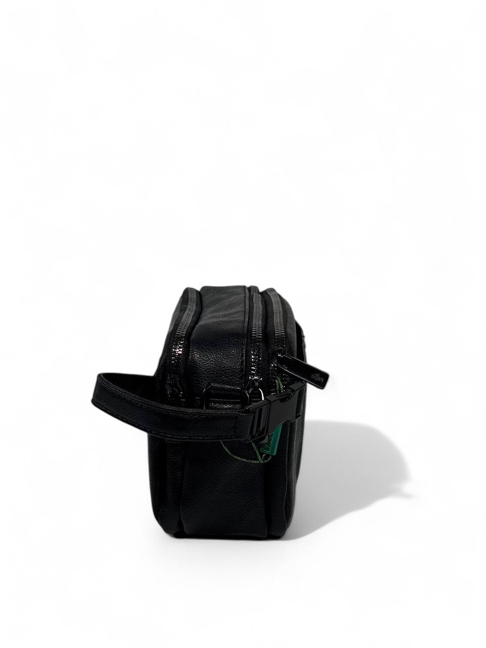 🖤 Lacoste Black Minimalist Crossbody Pouch – Premium Leather Look