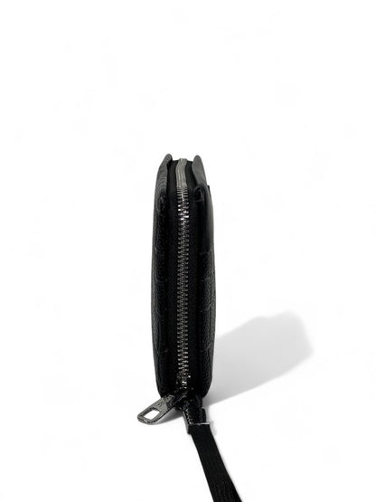 🖤 Lacoste Black Croc-Texture Leather Clutch – Premium Designer Wristlet