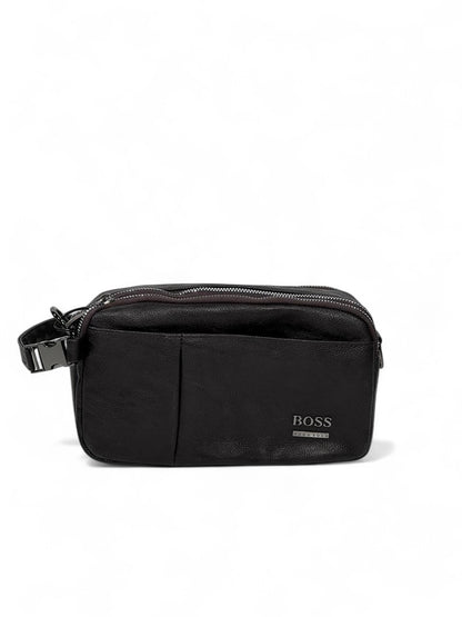 🤎 BOSS Dark Brown Premium Crossbody Pouch – Modern Minimal Designer Bag