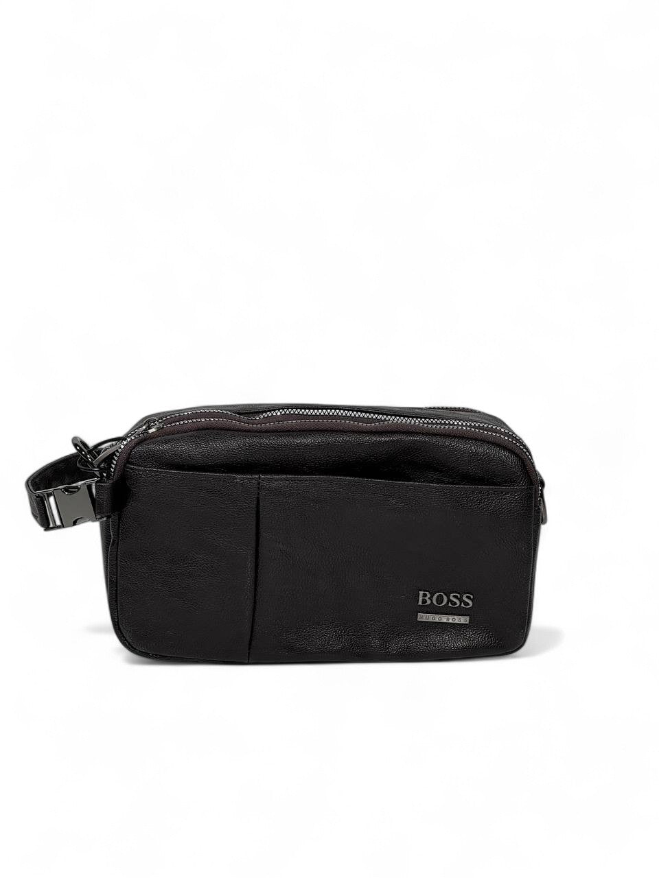 🤎 BOSS Dark Brown Premium Crossbody Pouch – Modern Minimal Designer Bag