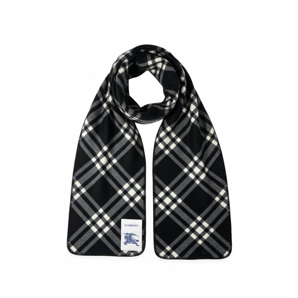 🖤🤍 Burberry Double-Face Reversible Check Scarf – Premium Winter Luxury