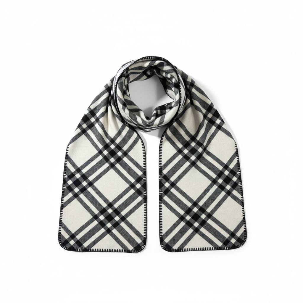 🖤🤍 Burberry Double-Face Reversible Check Scarf – Premium Winter Luxury