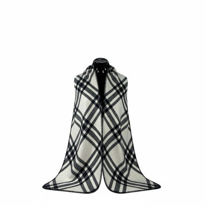 🖤🤍 Burberry Double-Face Reversible Check Scarf – Premium Winter Luxury