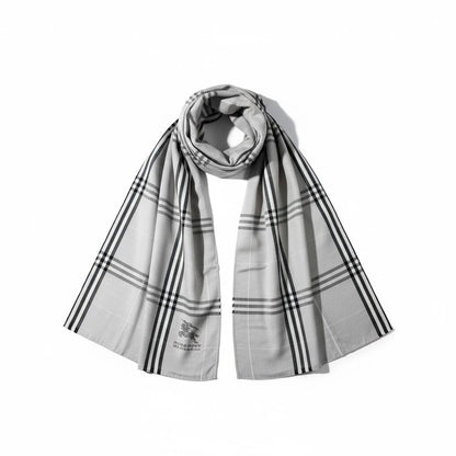 🧣 Burberry Signature Check Scarf – Grey Elegance Edition