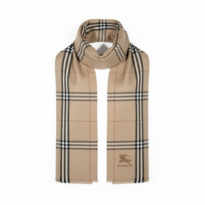 🧣 Burberry Heritage Checked Scarf – Beige Elegance