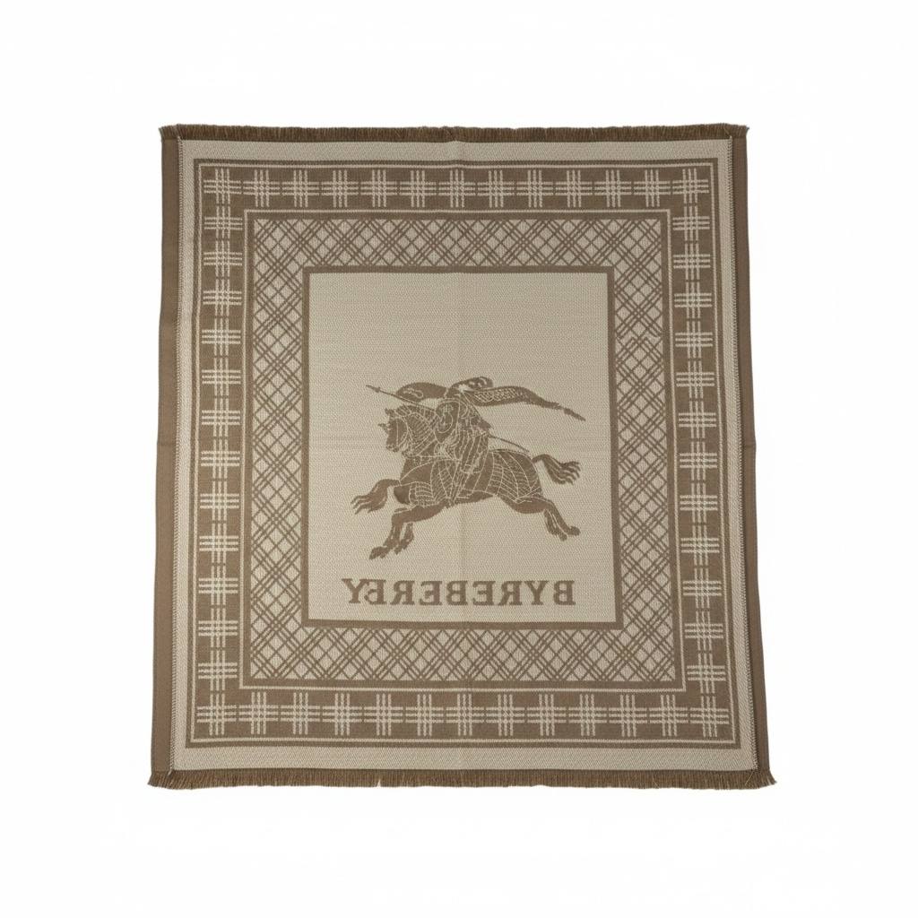 🧣 Burberry Knight Heritage Double-Face Scarf – Beige & Mocha Elegance