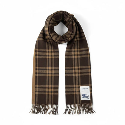 ✨ Burberry Classic Check Scarf – Dark Brown Elegance ✨