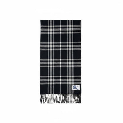 🖤 Burberry Classic Check Wool Scarf – Black/White