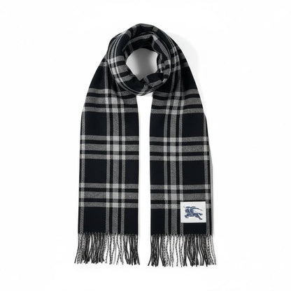 🖤 Burberry Classic Check Wool Scarf – Black/White