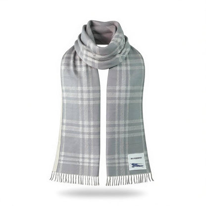 🧣 Burberry Grey Check Scarf – Premium Winter Essential