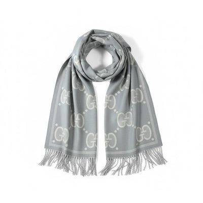 🧣✨ GUCCI Double-Face GG baby blue  Luxury Scarf – Premium Winter Elegance