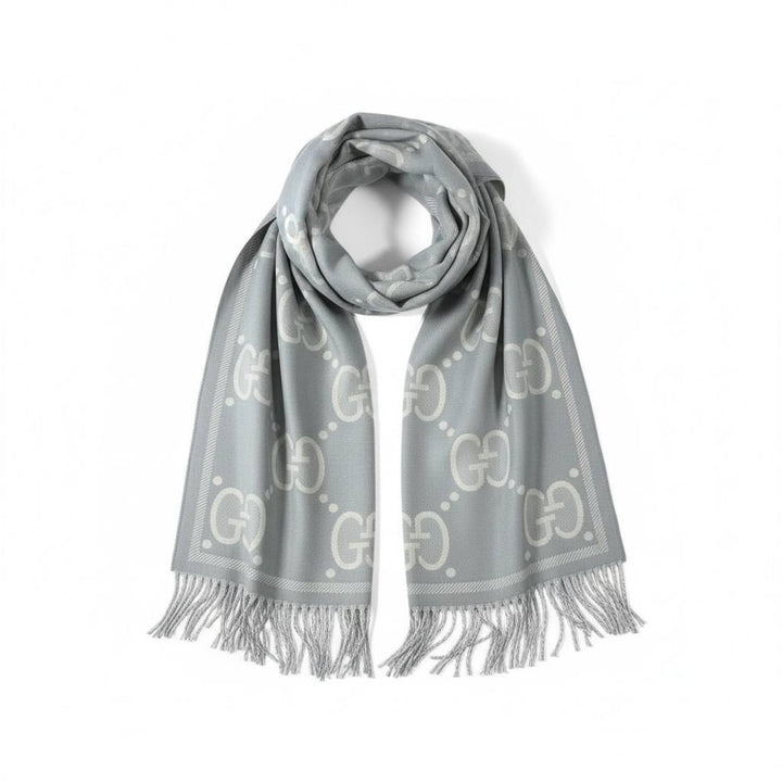 🧣✨ GUCCI Double-Face GG baby blue  Luxury Scarf – Premium Winter Elegance