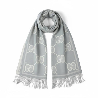 🧣✨ GUCCI Double-Face GG baby blue  Luxury Scarf – Premium Winter Elegance