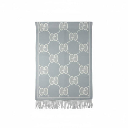 🧣✨ GUCCI Double-Face GG Light Grey Luxury Scarf – Premium Winter Elegance