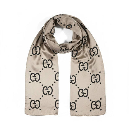 🖤✨ Gucci Double-Face GG Monogram Scarf – Black & Beige Elegance ✨🤍