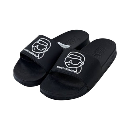 🖤 Karl Lagerfeld IKONIK Slide Sandals – Signature Black Edition
