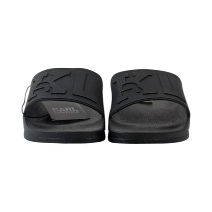 🖤 Karl Lagerfeld Monogram Slide Sandals – All Black Luxury Edition