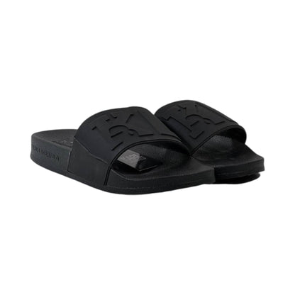 🖤 Karl Lagerfeld Monogram Slide Sandals – All Black Luxury Edition