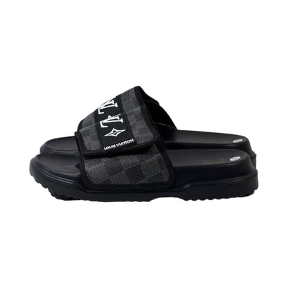 🖤 Louis Vuitton Monogram Comfort Slides – Graphite Damier Edition