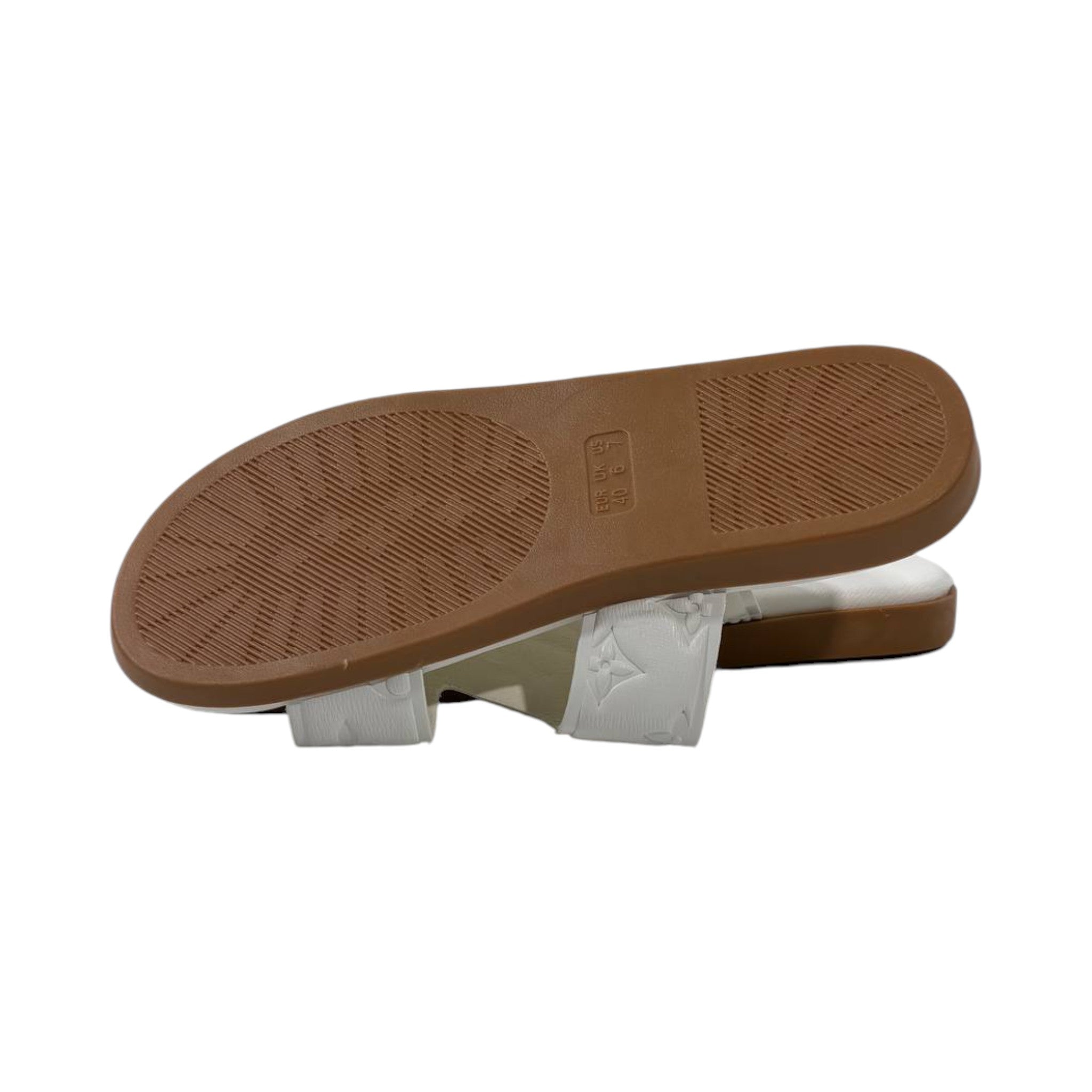 🤍 Louis Vuitton H Monogram Flat Slides – White Luxury Summer Edition
