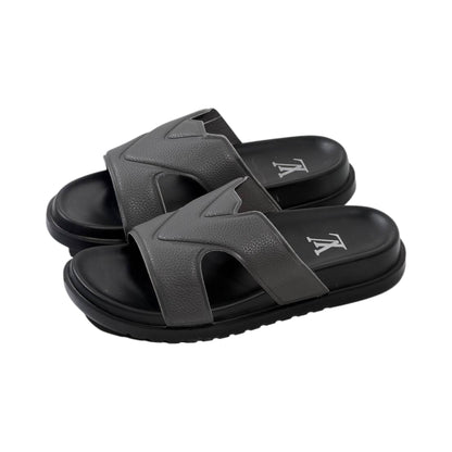 🤍 Louis Vuitton H Monogram Comfort Sandals – Black Luxury Edition