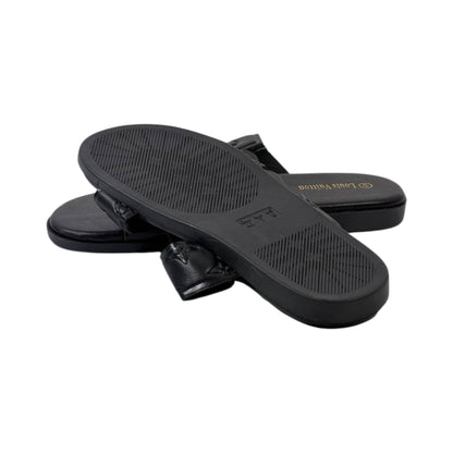 🖤 Louis Vuitton H Monogram Flat Slides – Black Luxury Edition