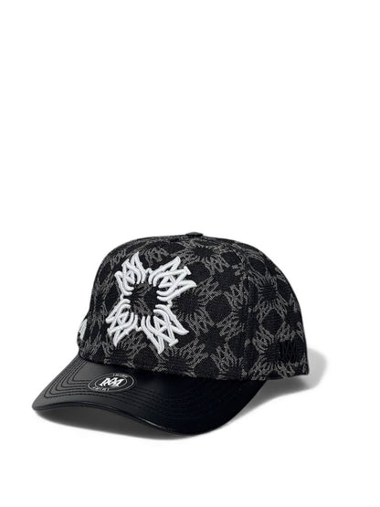 Amiri Inspired Monogram Cap – Black & White Embroidered Edition 🧢⚫✨ (Premium Street Luxury)