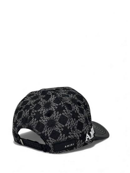 Amiri Inspired Monogram Cap – Black & White Embroidered Edition 🧢⚫✨ (Premium Street Luxury)