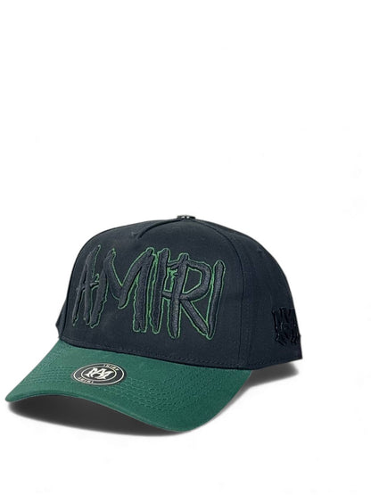 Amiri Luxury Street Cap – Black & Forest Green Edition 🧢💚 (Premium Embroidered Unisex)