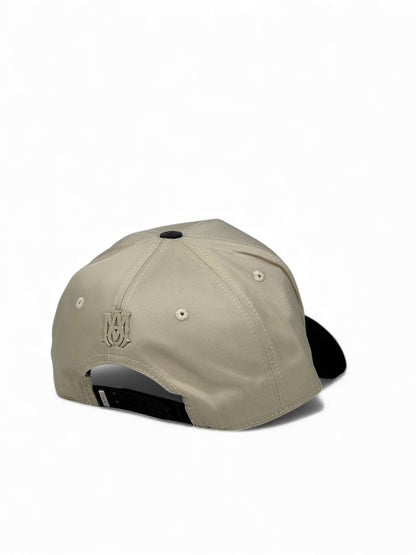 Amiri Oversized Embroidered Cap – Beige & Black Edition 🧢🖤 (Premium Unisex Streetwear)