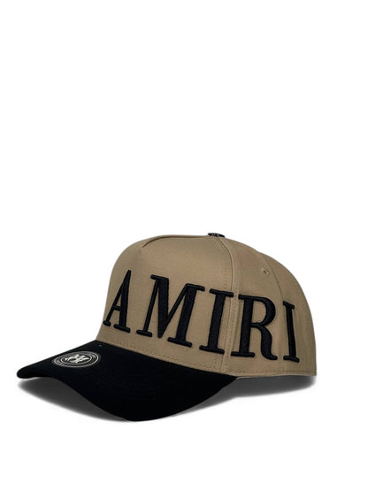 Amiri Oversized Logo Cap – Khaki & Black Edition 🧢🖤 (Premium Streetwear)