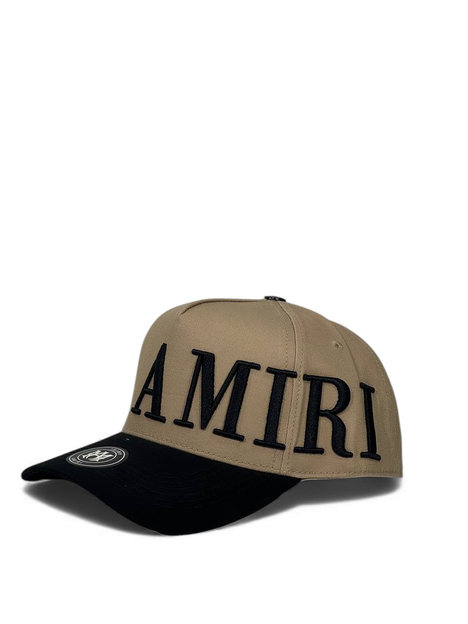 Amiri Oversized Logo Cap – Khaki & Black Edition 🧢🖤 (Premium Streetwear)