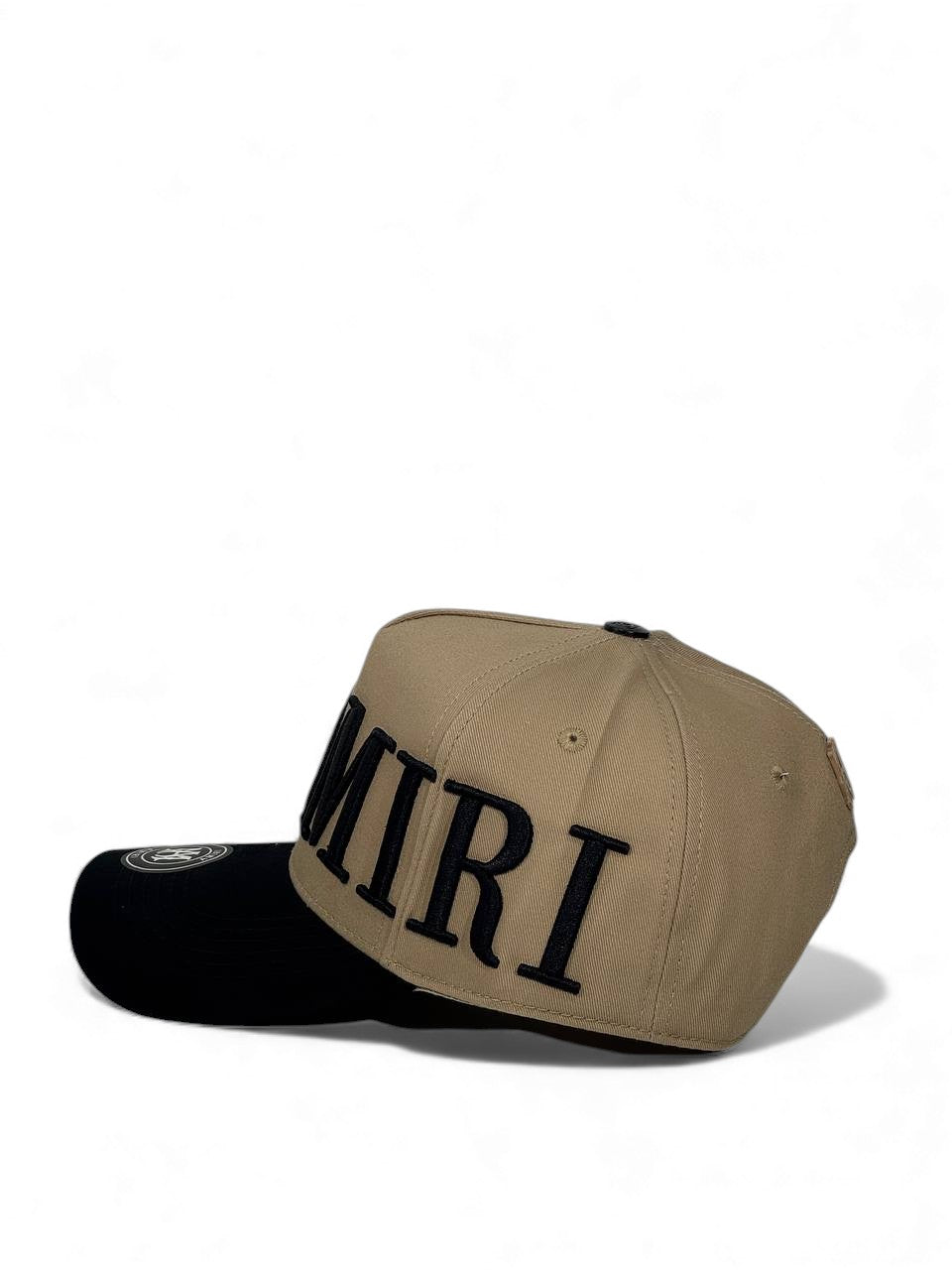 Amiri Oversized Logo Cap – Khaki & Black Edition 🧢🖤 (Premium Streetwear)