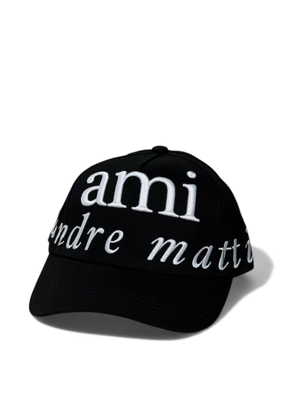 AMI Paris Black Script Logo Cap – Elegant French Street Style 🖤🤍🧢