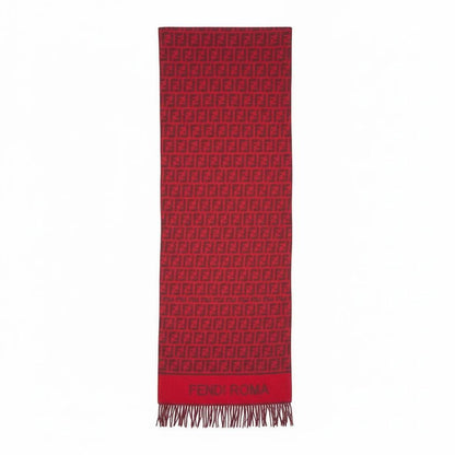 Fendi Roma Red Monogram Scarf – Iconic FF Pattern 🔥❤️