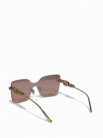 Dior Pink Rimless Butterfly Sunglasses – Gold Temple Luxury Design 💗✨