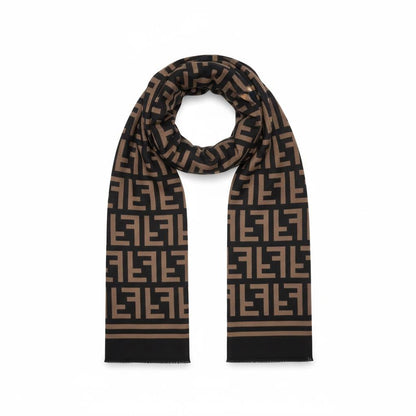 Fendi Black & Brown FF Monogram Scarf – Iconic Winter Essential 🖤🤎
