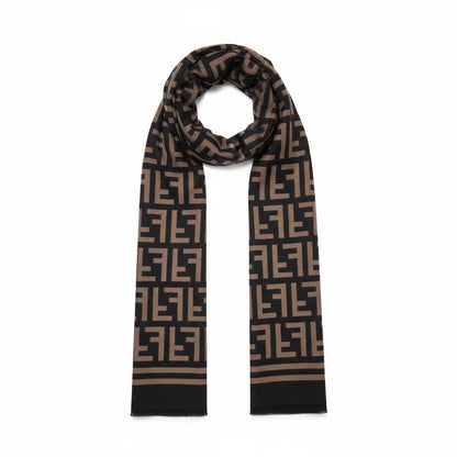 Fendi Black & Brown FF Monogram Scarf – Iconic Winter Essential 🖤🤎