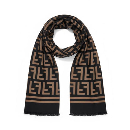 Fendi Black & Brown FF Monogram Scarf – Iconic Winter Essential 🖤🤎