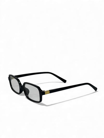 🕶✨ Miu Miu Inspired Slim Black Rectangle Sunglasses