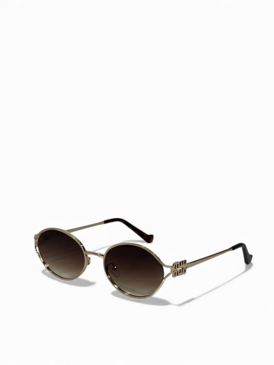 ✨ Miu Miu Round Gradient Sunglasses – Gold Frame