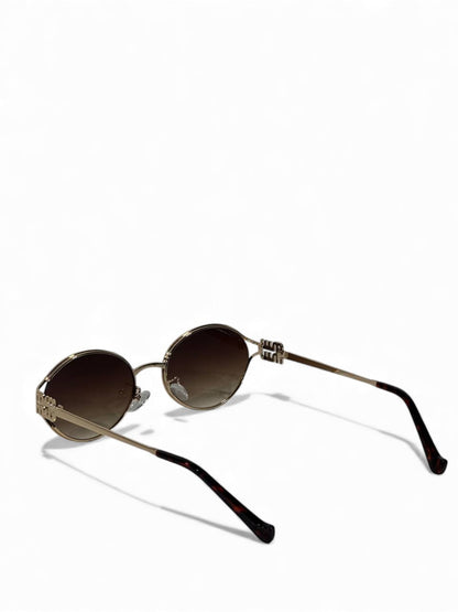 ✨ Miu Miu Round Gradient Sunglasses – Gold Frame