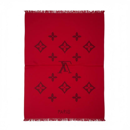 🟥 Louis Vuitton Monogram Red Winter Scarf 🧣✨