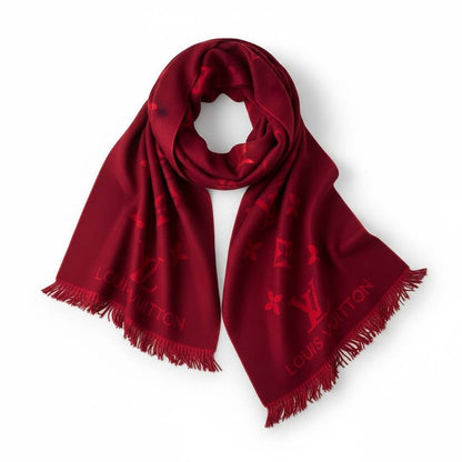 🟥 Louis Vuitton Monogram Red Winter Scarf 🧣✨