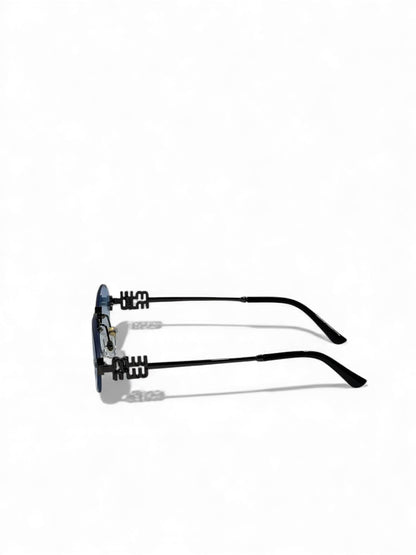 🖤 Miu Miu Black Frame Oval Blue Gradient Sunglasses 💙✨