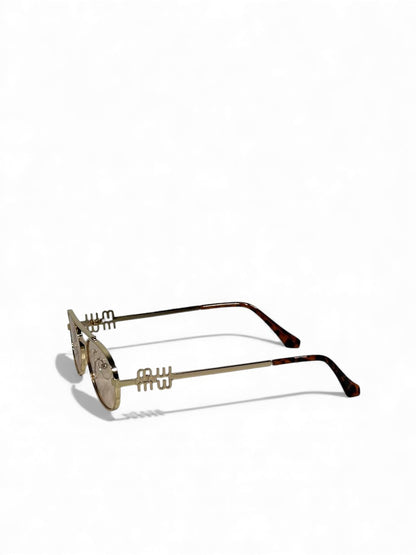✨ Miu Miu Gold Oval Sunglasses 🤍✨ | Minimal Luxury